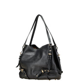 バーバリー ノバチェック ベルト モチーフ トートバッグ ショルダーバッグ ブラック レザー レディース BURBERRY 【中古】